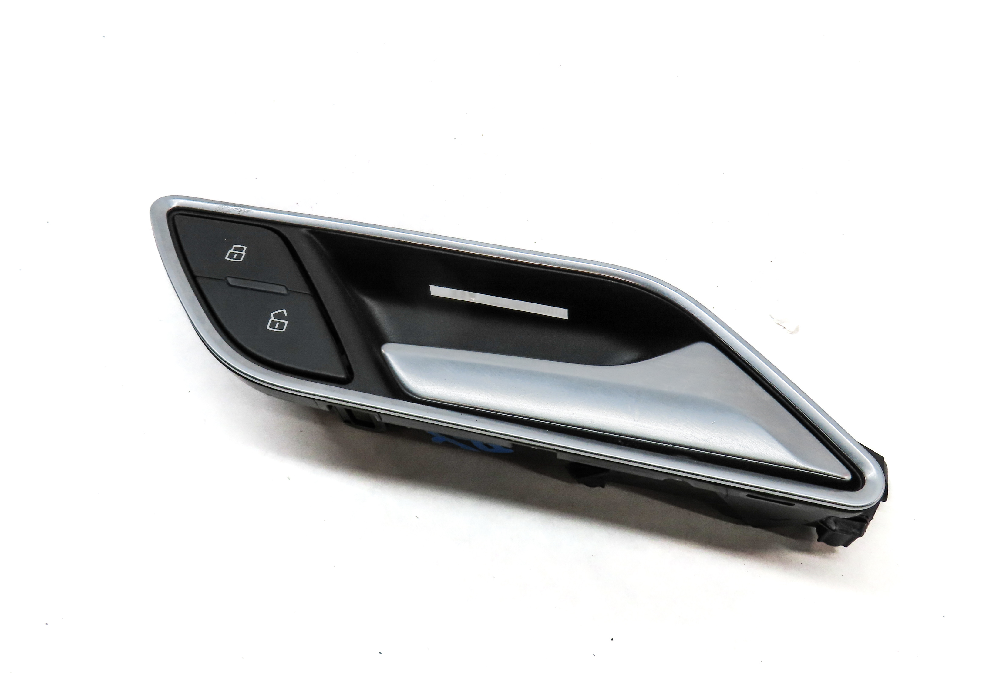 15-20 AUDI A3 S3 (8V) REAR RIGHT INTERIOR DOOR HANDLE w/ LOCK SWITCH BUTTON — exact item pictured